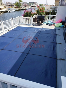 Cubierta de seguridad de malla superdensa para piscina, cubierta de natación de hoja de <span class=keywords><strong>invierno</strong></span>, cubierta de seguridad impermeable para piscina - Product Image 5