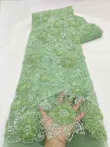 Tessuti in Pizzo Africano con Perline 5 Iarde per Abiti da Festa Abiti da Sposa Europei e Tessuti in Pizzo per Matrimoni Nigeria - Product Image 6