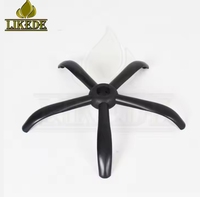 Base de chaise de bureau et de gaming en fer noir mat avec revêtement en poudre, réglable en hauteur, rotative, à cinq griffes, avec roulettes