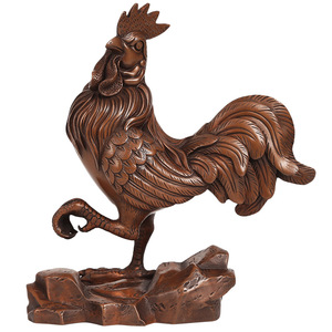 Copper Zodiac Rooster Figurine Traditional Home Decor Living Room <b>Ornament</b> Chinese New Year Gift - Product Image 4