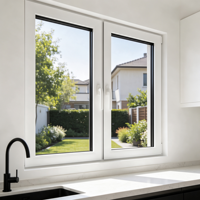 Système de fenêtres à double battant en aluminium moderne, insonorisées, avec verre isolant, ouverture vers l'intérieur, pour maison (vente en gros)