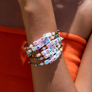 Pulsera de la <span class=keywords><strong>Amistad</strong></span> con Cuentas Vibrantes <span class=keywords><strong>y</strong></span> Modernas de JD, Pulsera Chic Hecha a Mano con Cuentas de Resina Ecológicas, Regalo con Combinación Aleatoria de Cuentas - Product Image 6