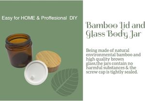 Eco-Friendly PET <b>Plastic</b> Cream <b>Jar</b> 50g-500g Frosted Amber Bamboo Lid for Skin Care Cream Face & Lipstick Cosmetic Use - Product Image 4