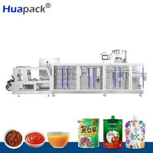 Machine d'emballage alimentaire horizontale automatique HFFS pour sachets Doypack à bec verseur, pour le remplissage de sauce ketchup - Product Image 1