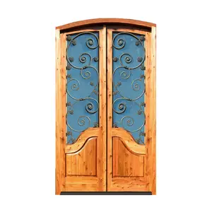 Desain Pintu Logam Indah, Kayu Solid, Pintu Eksternal, Kaca Pintu Depan untuk Rumah