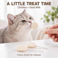 Sucettes lyophilisées pour chats au poulet et au lait de chèvre 1,4g, sachet de 5, vente en gros