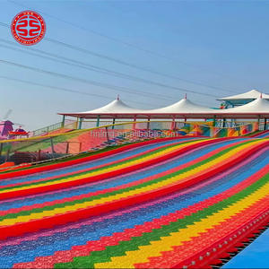 Tobogán de Pista Seca de Arcoíris de 7 Colores para Exteriores, Equipo de Juegos de PE, Tobogán Divertido, Tobogán de Arcoíris para las Cuatro Estaciones, Pista de Esquí Seco - Product Image 1