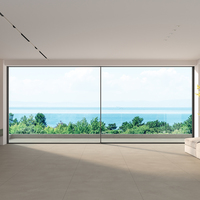 Porte coulissante de balcon extérieure en aluminium, insonorisée, isolée thermiquement, étanche, double vitrage trempé, EBON Modern