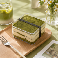 Conteneur à gâteau carré en plastique PS de qualité alimentaire jetable pour l'emballage de desserts de boulangerie