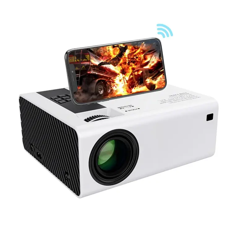 200" Screen Projector Y6 8000 Lumens Support 1080P Airplay/Miracast/DLNA Screen Mirror WiFi USB Wired for Mobile Phone