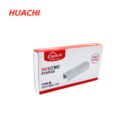 Agrafeuse de bureau en métal argenté HUACHI avec fil de calibre 24 AWG, agrafes de 24/8 mm, largeur de la couronne de 12,6 mm, longueur des pattes de 8 mm