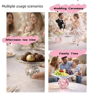 Lussuosa Ciotola per Frutta in Cristallo con Piedistallo, Supporto Decorativo in Cristallo per Dolci e Torte, Centrotavola per Matrimoni, Decorazione per la Casa, Vendita all'Ingrosso - Product Image 4