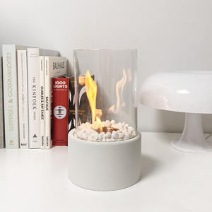 Expédition immédiate CK TT-15 Cheminée à éthanol moderne autoportante en acier inoxydable noir avec plateau gris Garantie 1 an Hôtel - Product Image 1