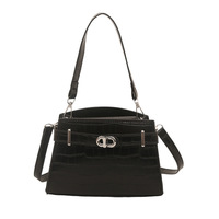 Sac à bandoulière pour femme en cuir PU à motif crocodile, nouveau sac à main à fermeture à clé, sac bandoulière pour femme
