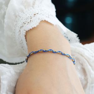 Custom Anti Tarnish Waterproof Luxury Stainless Steel Wholesale 14k 18k <b>Gold</b> Plated Colorful String Thread <b>Bracelet</b> <b>for</b> <b>Women</b> - Product Image 2