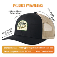 Gorra Trucker Heycap Profesional de 5 Paneles, Estructurada, con Parche Bordado en 3D, Malla, Ajustable, Tipo Snapback