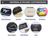 Étiquettes de perruque personnalisées en coton tissé de luxe, découpées au laser, imprimées à l'écran, avec logo, paillettes, nom, étiquettes de cheveux, formes rectangulaires, carrées, en rouleau