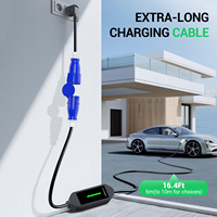 Chargeur EV portable 16A 3,5 kW Type 2, nouvelle conception, charge de véhicules électriques, certifié CE, étanche IP55, utilisation domestique, avec pistolet noir