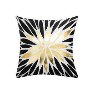 ปลอกหมอนอิงลายใบไม้เรขาคณิตแบบนามธรรมสำหรับโซฟา ปั๊มลายทองคำ ขายส่ง - Product Image 5