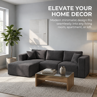 Modernes Modulares Konvertierbares Verstellbares Chenille-Sofa-Set, Vakuumkomprimiertes Ecksofa-Bett für Apartments und Villen