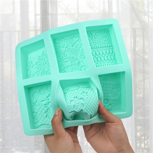 Factory Hot Quality Custom 3d Flower square Rectangular Cake <b>Soap</b> <b>Moulds</b> Handmade Silicone <b>Soap</b> Mold with logo - Product Image 5