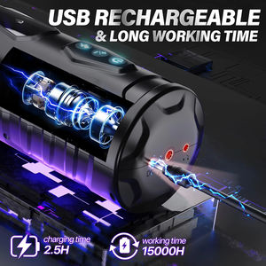 Estimulación del pene personalizada, modos de rotación de empuje de 7 frecuencias, Copa masturbadora masculina automática negra con base de ventosa fuerte - Product Image 6