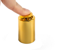 18/410 compte-gouttes à bouton-pression doré brillant avec bouchon compte-gouttes d'huile essentielle d'ampoule de pipette en verre