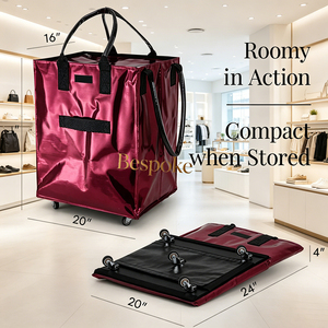 <span class=keywords><strong>Carrello</strong></span> spesa pieghevole riutilizzabile <span class=keywords><strong>con</strong></span> <span class=keywords><strong>ruote</strong></span>, logo personalizzato, resistente, grande capacità, borsa in tessuto <span class=keywords><strong>con</strong></span> <span class=keywords><strong>ruote</strong></span> per la spesa e lo stoccaggio - Product Image 2