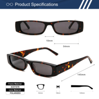 Lunettes de soleil rectangulaires étroites polarisées en acétate, style Y2K rétro, micro-unisexe, protection UV400, vente en gros OEM