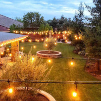 Sans fil Économie d'énergie DC Powered Solar Festival Decoration Smart Lights Warm White 4 Work Modes 45FT LED Bulbs Home Wedding Decor