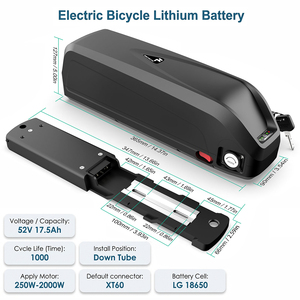 Paquete de Batería de 52V 17.5Ah de Iones de Litio para Bicicleta Eléctrica y Scooter de 2000W, Tubo Inferior, Envío Rápido desde Almacén en EE. UU., Carcasa para Batería, Juego de Baterías - Product Image 4