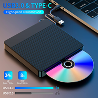 USB 3.0 & Type-C Slot-in CD DVD Burner Player CD ROM Writer slot type External dvd Drive Sucker Type optical drive