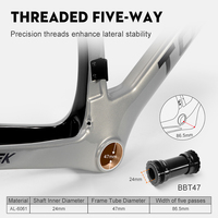 Cuadro de Bicicleta de Carretera OEM de Fibra de Carbono 700C*32C con Freno de Disco, Cableado Interno Completo, Eje Pasante BBT47, Juego de Cuadro de Bicicleta de Carretera Ligero