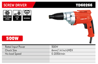 Ensemble d'outils Tournevis 500W 6mm 0-2050rpm Perceuse à percussion filaire à vitesse variable