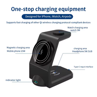 Support de charge sans fil magnétique universel 3-en-1 avec hub USB-C et adaptateur intelligent à charge rapide QC3.0/PD3.0 pour téléphones mobiles électriques