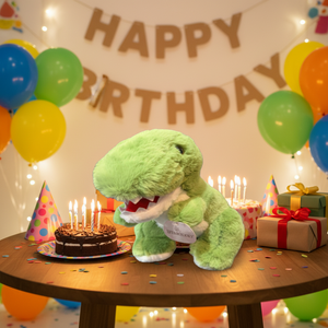 Decorazione moderna in peluche a forma di dinosauro da 11 pollici per compleanno NYFY-1267 Spedizione gratuita - Product Image 3
