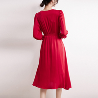 Robes en soie femmes dames élégantes robe en soie bleue robes de soirée en soie