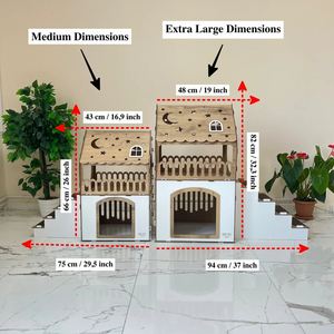 Château de lapin moderne économique et spacieux en bois à deux étages - Product Image 3