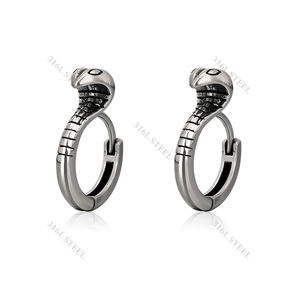 GZN Mais Recente Piercing de Aço Cirúrgico Joias por Atacado Anel de Segmento Articulado Par de Brincos de Aço Inoxidável - Product Image 3