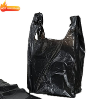 Sacs Plastiques Personnalisés de Qualité Supérieure Noirs, Type T-shirt, pour Courses, Fabriqués sur Mesure avec Logos