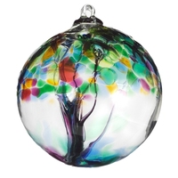 Boules de Noël Modernes Colorées Réutilisables en Verre Soufflé à la Main, Ornements de Noël en Verre Teinté Imprimé, Décoration Creuse à Suspendre pour Arbre, Cadeau