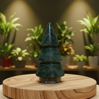 Décoration de Noël en marbre naturel, design nordique écologique, vert Inde, forme irrégulière, pour intérieur, décoration de la maison