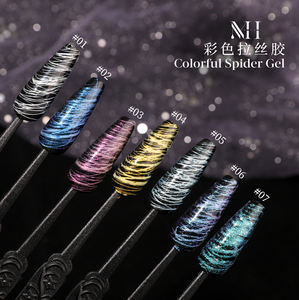 Gel de dessin élastique pour nail art OEM ODM, gel araignée réfléchissant à haute pigmentation, pot de 5g10g, <span class=keywords><strong>argent</strong></span>, or, 14 couleurs, nouveau gel araignée <span class=keywords><strong>pailleté</strong></span> - Product Image 2