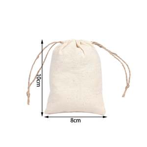 Bolsas de Almacenamiento de Lona de Algodón Reutilizables de 8*10cm con Cordones, Reciclables para Manualidades - Product Image 5