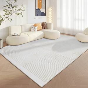 Tappeti per pavimenti lavabili con strisce di Design astratto <span class=keywords><strong>Beige</strong></span> <span class=keywords><strong>e</strong></span> <span class=keywords><strong>grigio</strong></span> tappeti per soggiorno con Area pieghevole - Product Image 3