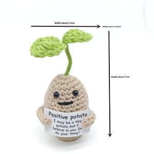 ตุ๊กตาถักโครเชต์ขนาดเล็กน่ารักทำด้วยมือมีสปริงไฟของขวัญร่าเริงผ้าถักไหมพรมขนสัตว์บวกมันฝรั่งของตกแต่ง - Product Image 2