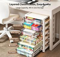 Gabinete de Almacenamiento Rodante con Múltiples Cajones de Alta Demanda para Libros, Archivos, Artículos Diversos, Juguetes, Organizador de Piso para el Hogar, Dormitorio, Sala de Estudio