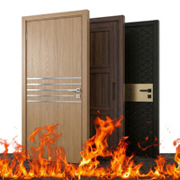 Porte coupe-feu en bois de style américain homologuée UL pour intérieur résidentiel, 60 minutes, appartement, villa, hôtel, porte en bois résistante au feu