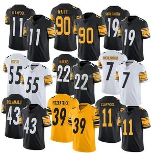 Melhor qualidade #7 ben roetlisberger #11 chase claypool #90 t. j. W #22 najee harris #88 pat freiermuth camisa de futebol americano