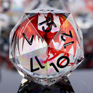 Juego de dados DND de resina con núcleo líquido de patrón de dragón, dados poliédricos de borde afilado de 7 piezas para D & D <span class=keywords><strong>RPG</strong></span> - Product Image 3